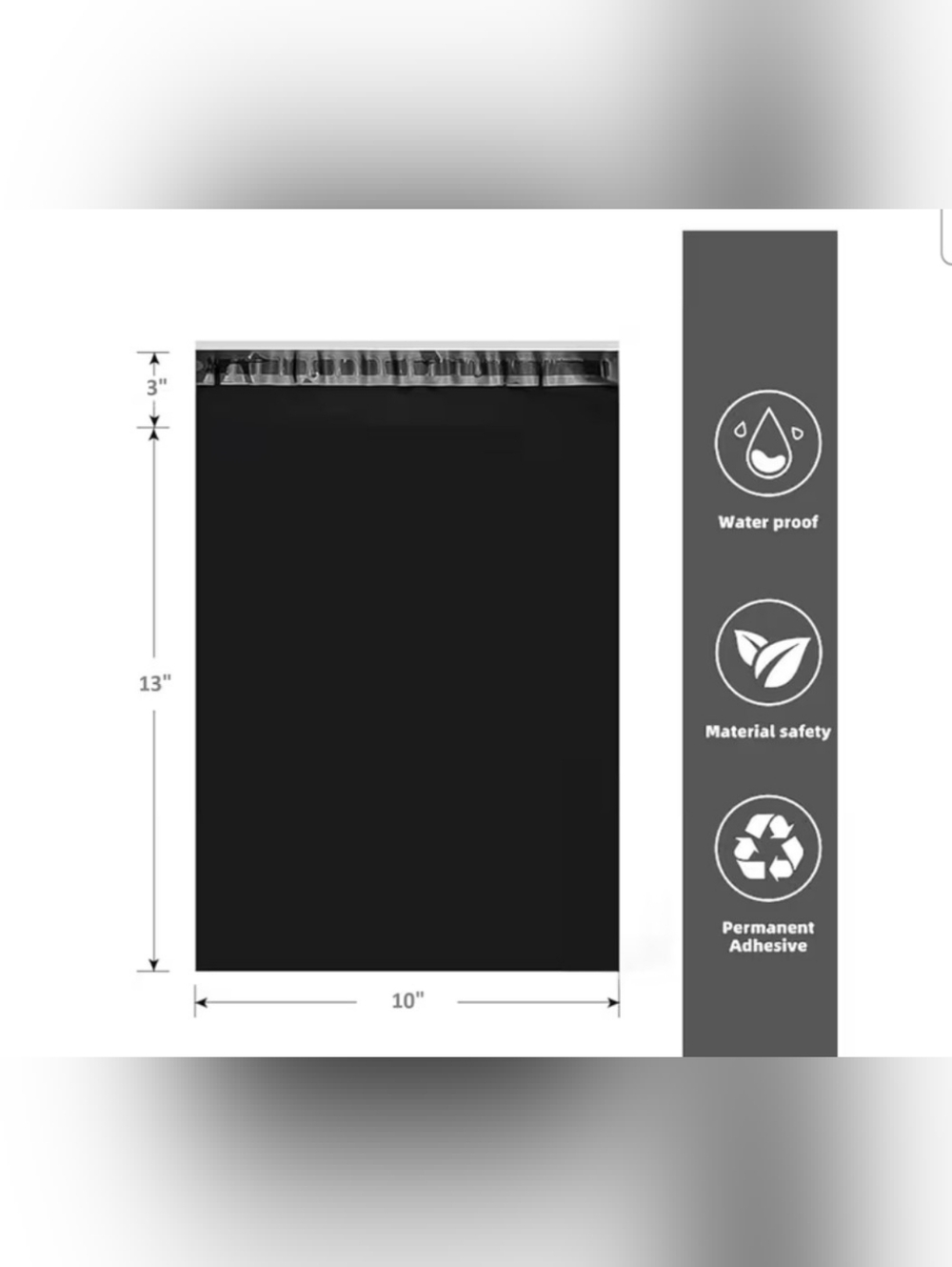 10x13 Black Poly Mailer Bubble Qty 20